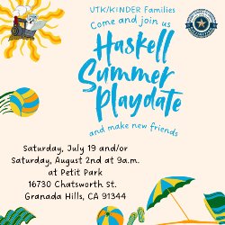 HASKELL PLAYDATE - AUGUST 2ND